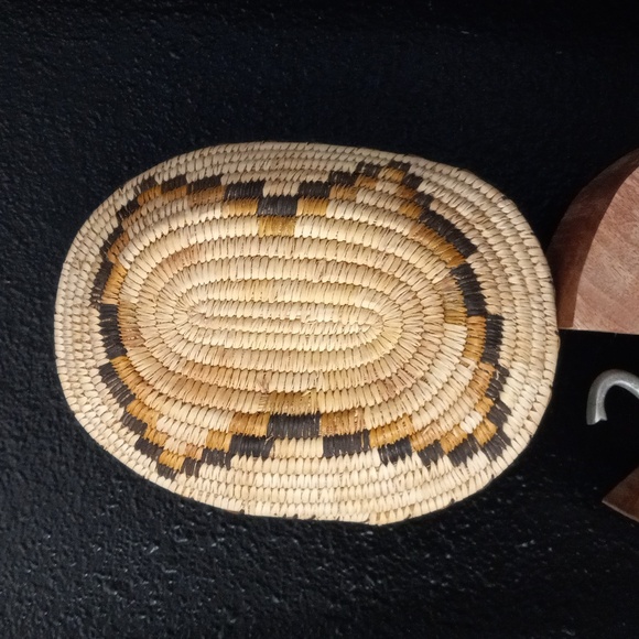 Vintage Native American Tohono O Odham Basket Star Oval Design - Picture 5 of 13